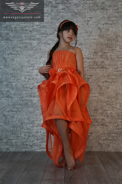 Легкое шифоновое платье – «Огонь»